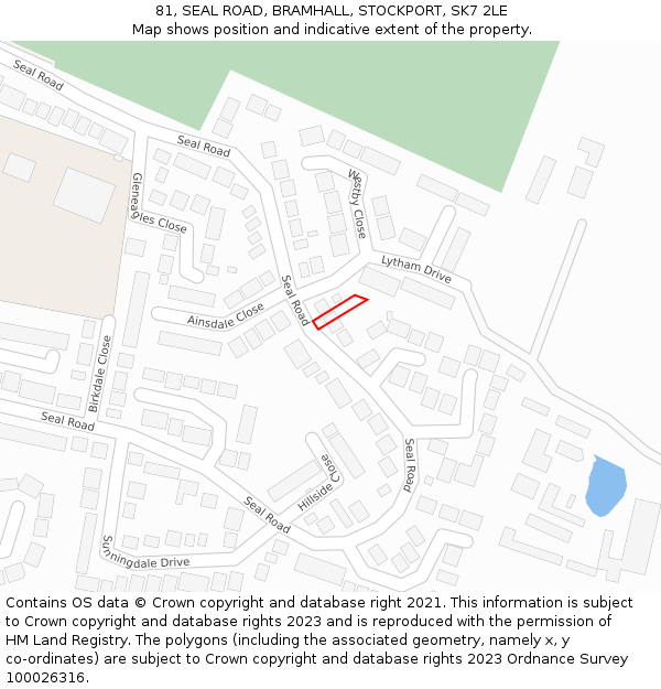 81, SEAL ROAD, BRAMHALL, STOCKPORT, SK7 2LE: Location map and indicative extent of plot