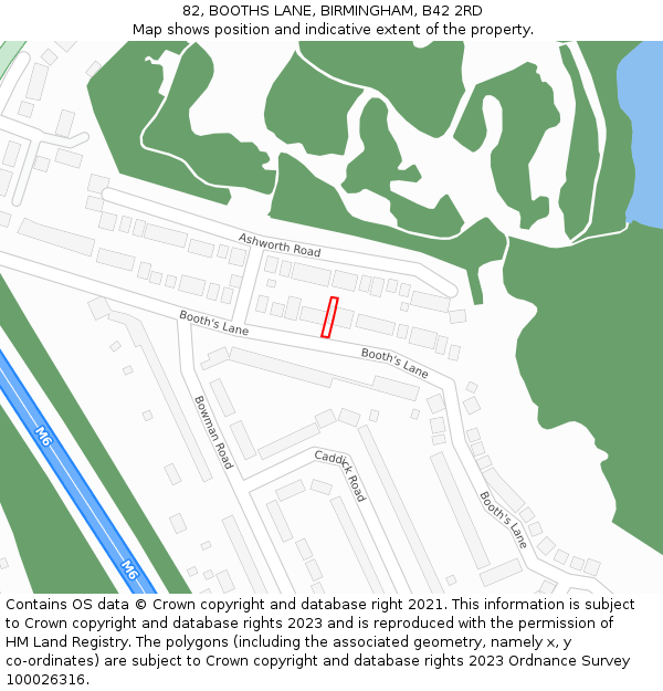 82, BOOTHS LANE, BIRMINGHAM, B42 2RD: Location map and indicative extent of plot