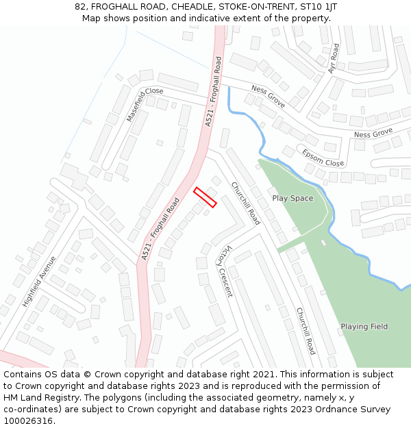 82, FROGHALL ROAD, CHEADLE, STOKE-ON-TRENT, ST10 1JT: Location map and indicative extent of plot