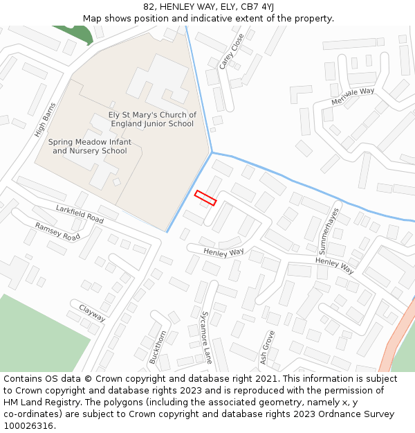 82, HENLEY WAY, ELY, CB7 4YJ: Location map and indicative extent of plot