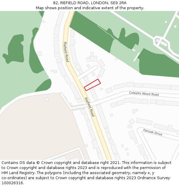 82, RIEFIELD ROAD, LONDON, SE9 2RA: Location map and indicative extent of plot