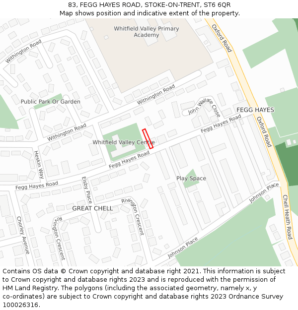 83, FEGG HAYES ROAD, STOKE-ON-TRENT, ST6 6QR: Location map and indicative extent of plot