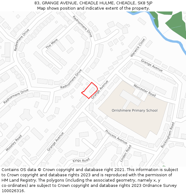 83, GRANGE AVENUE, CHEADLE HULME, CHEADLE, SK8 5JP: Location map and indicative extent of plot