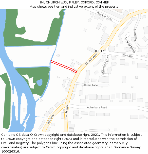 84, CHURCH WAY, IFFLEY, OXFORD, OX4 4EF: Location map and indicative extent of plot