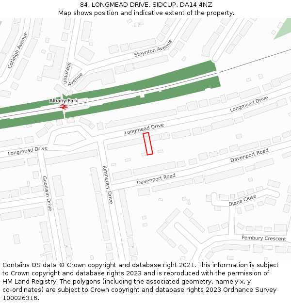 84, LONGMEAD DRIVE, SIDCUP, DA14 4NZ: Location map and indicative extent of plot