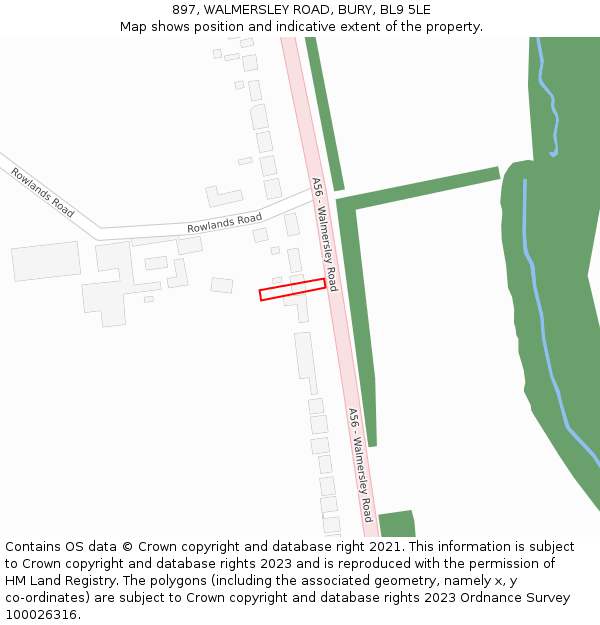 897, WALMERSLEY ROAD, BURY, BL9 5LE: Location map and indicative extent of plot