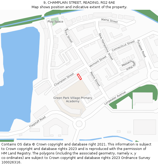 9, CHAMPLAIN STREET, READING, RG2 6AE: Location map and indicative extent of plot