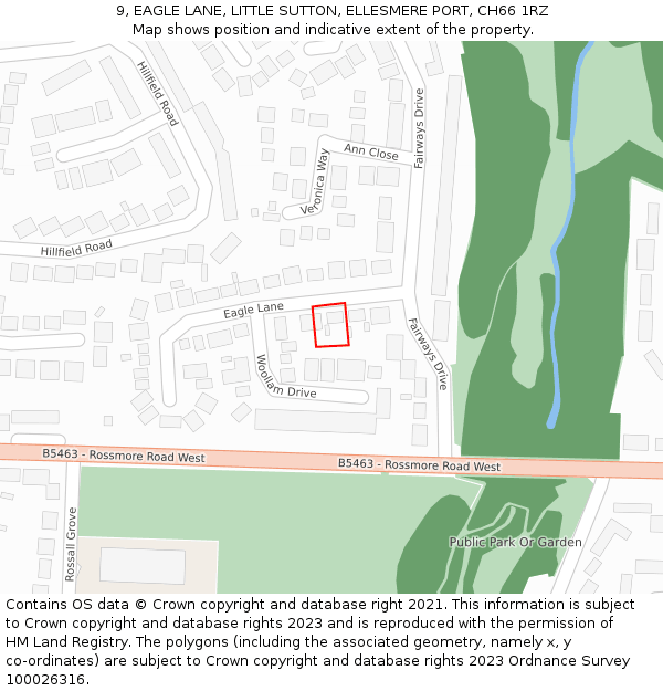 9, EAGLE LANE, LITTLE SUTTON, ELLESMERE PORT, CH66 1RZ: Location map and indicative extent of plot