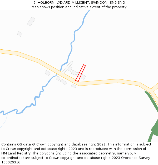 9, HOLBORN, LYDIARD MILLICENT, SWINDON, SN5 3ND: Location map and indicative extent of plot