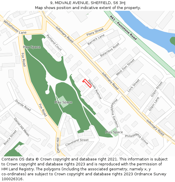 9, MIDVALE AVENUE, SHEFFIELD, S6 3HJ: Location map and indicative extent of plot