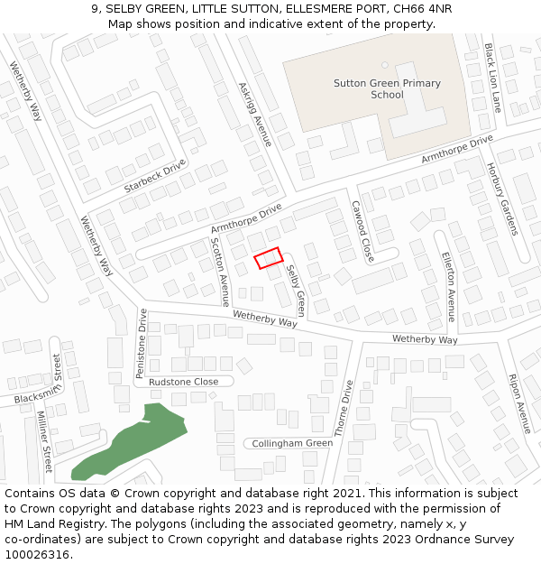 9, SELBY GREEN, LITTLE SUTTON, ELLESMERE PORT, CH66 4NR: Location map and indicative extent of plot