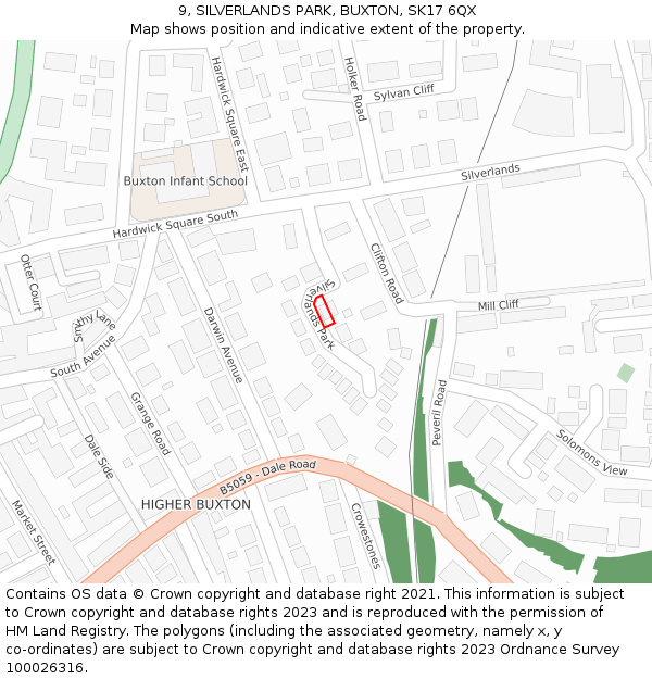 9, SILVERLANDS PARK, BUXTON, SK17 6QX: Location map and indicative extent of plot