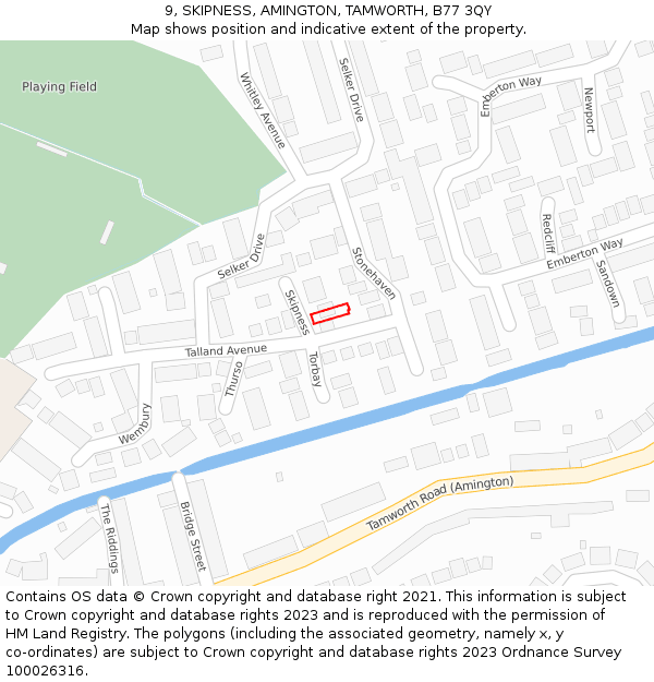 9, SKIPNESS, AMINGTON, TAMWORTH, B77 3QY: Location map and indicative extent of plot