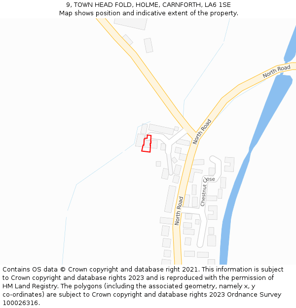 9, TOWN HEAD FOLD, HOLME, CARNFORTH, LA6 1SE: Location map and indicative extent of plot