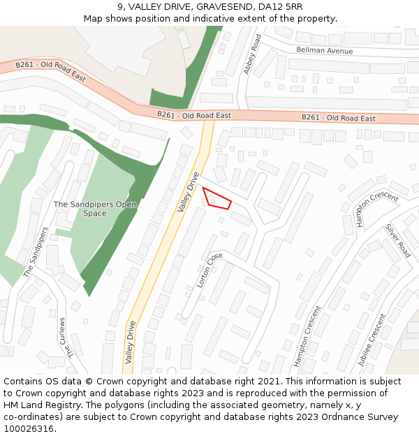 9, VALLEY DRIVE, GRAVESEND, DA12 5RR: Location map and indicative extent of plot