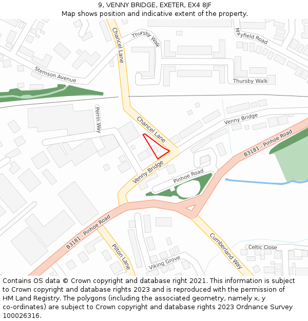 9, VENNY BRIDGE, EXETER, EX4 8JF: Location map and indicative extent of plot