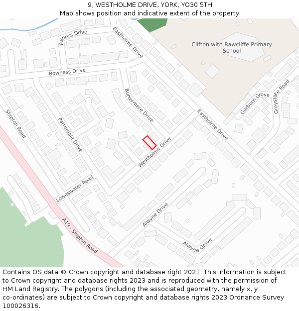 9, WESTHOLME DRIVE, YORK, YO30 5TH: Location map and indicative extent of plot