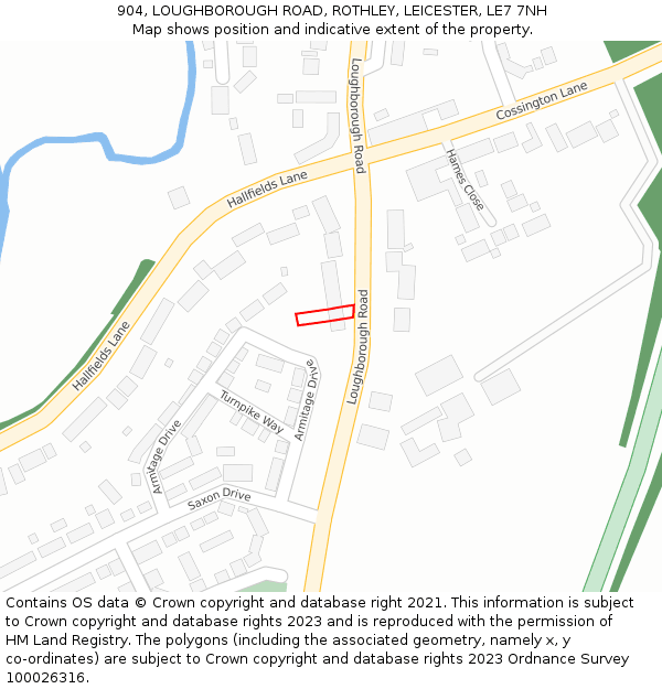 904, LOUGHBOROUGH ROAD, ROTHLEY, LEICESTER, LE7 7NH: Location map and indicative extent of plot