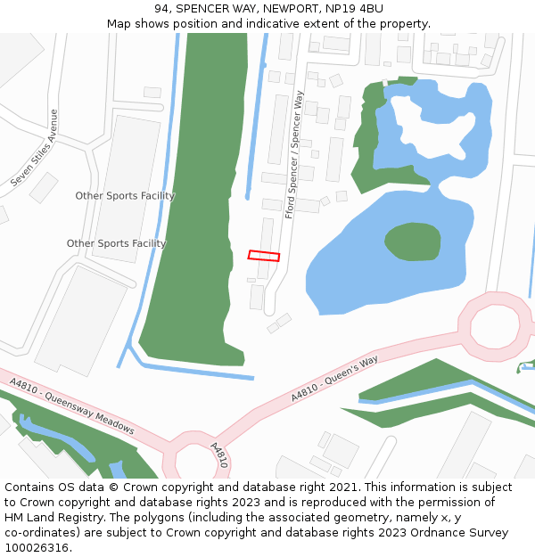 94, SPENCER WAY, NEWPORT, NP19 4BU: Location map and indicative extent of plot