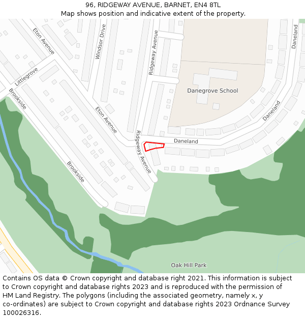 96, RIDGEWAY AVENUE, BARNET, EN4 8TL: Location map and indicative extent of plot