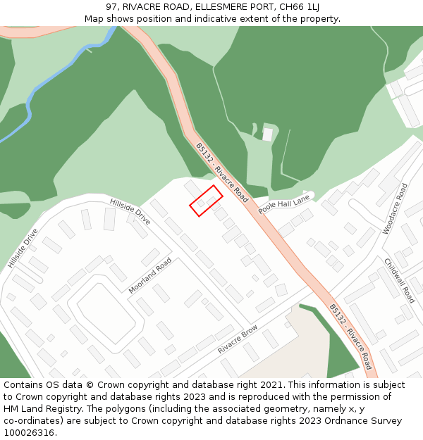 97, RIVACRE ROAD, ELLESMERE PORT, CH66 1LJ: Location map and indicative extent of plot