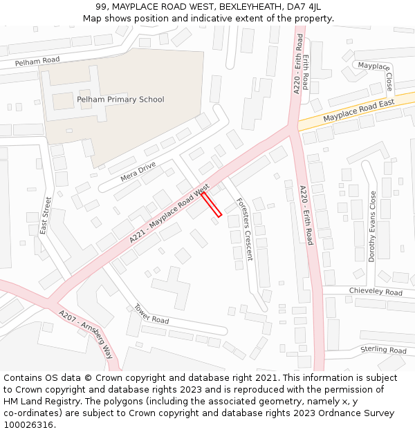 99, MAYPLACE ROAD WEST, BEXLEYHEATH, DA7 4JL: Location map and indicative extent of plot