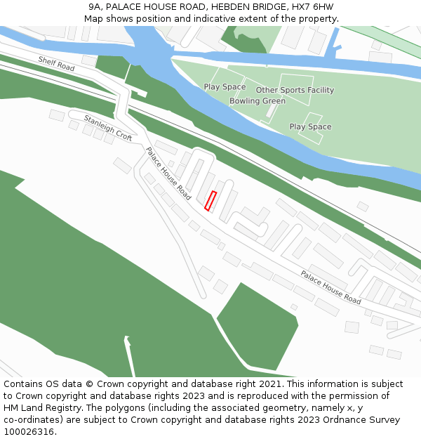 9A, PALACE HOUSE ROAD, HEBDEN BRIDGE, HX7 6HW: Location map and indicative extent of plot