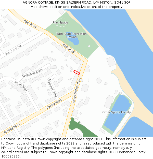 AGNORA COTTAGE, KINGS SALTERN ROAD, LYMINGTON, SO41 3QF: Location map and indicative extent of plot