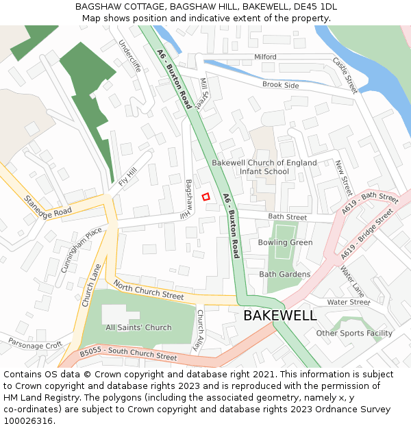 BAGSHAW COTTAGE, BAGSHAW HILL, BAKEWELL, DE45 1DL: Location map and indicative extent of plot