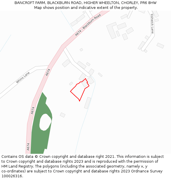 BANCROFT FARM, BLACKBURN ROAD, HIGHER WHEELTON, CHORLEY, PR6 8HW: Location map and indicative extent of plot