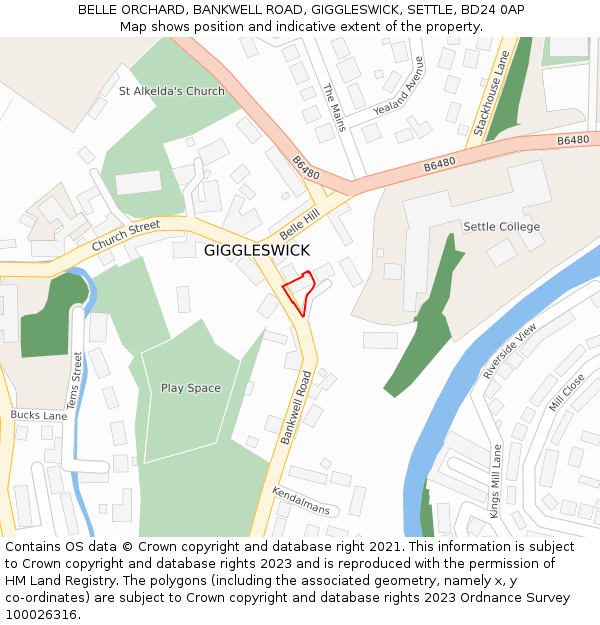 BELLE ORCHARD, BANKWELL ROAD, GIGGLESWICK, SETTLE, BD24 0AP: Location map and indicative extent of plot