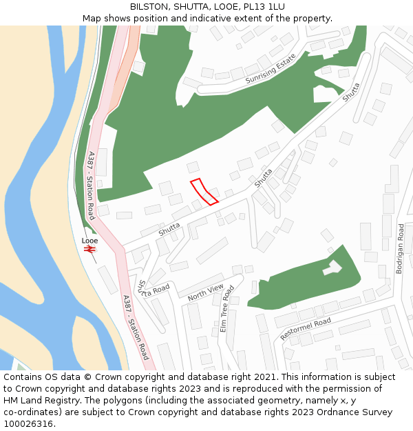 BILSTON, SHUTTA, LOOE, PL13 1LU: Location map and indicative extent of plot