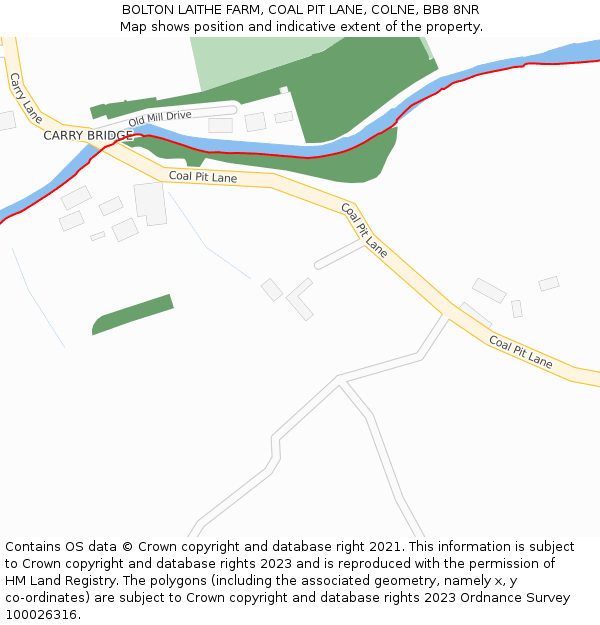 BOLTON LAITHE FARM, COAL PIT LANE, COLNE, BB8 8NR: Location map and indicative extent of plot