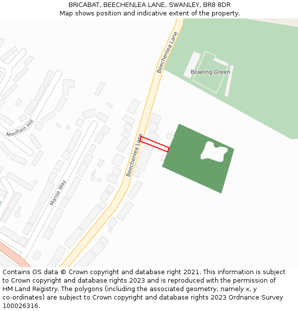 BRICABAT, BEECHENLEA LANE, SWANLEY, BR8 8DR: Location map and indicative extent of plot