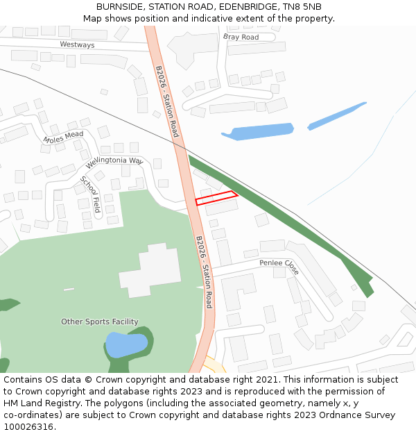 BURNSIDE, STATION ROAD, EDENBRIDGE, TN8 5NB: Location map and indicative extent of plot