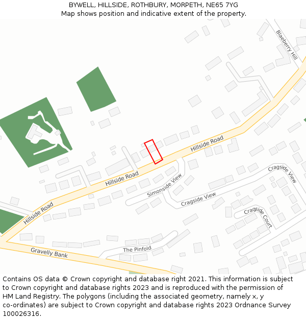 BYWELL, HILLSIDE, ROTHBURY, MORPETH, NE65 7YG: Location map and indicative extent of plot