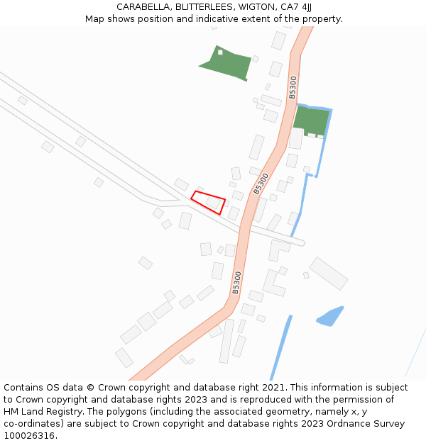 CARABELLA, BLITTERLEES, WIGTON, CA7 4JJ: Location map and indicative extent of plot