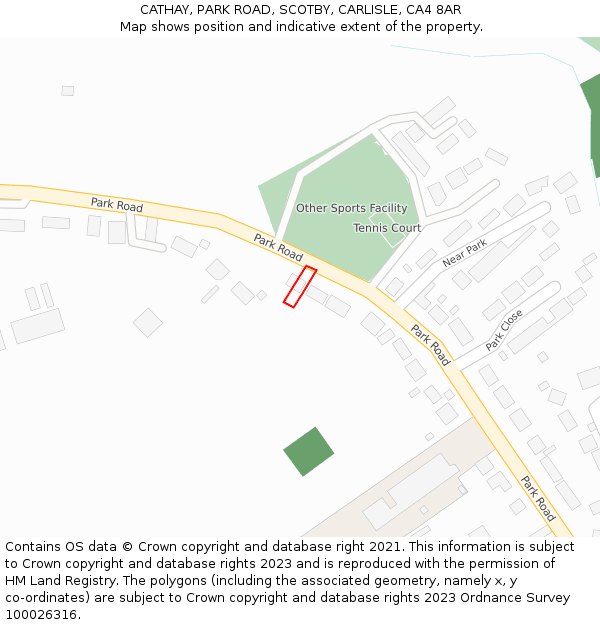 CATHAY, PARK ROAD, SCOTBY, CARLISLE, CA4 8AR: Location map and indicative extent of plot