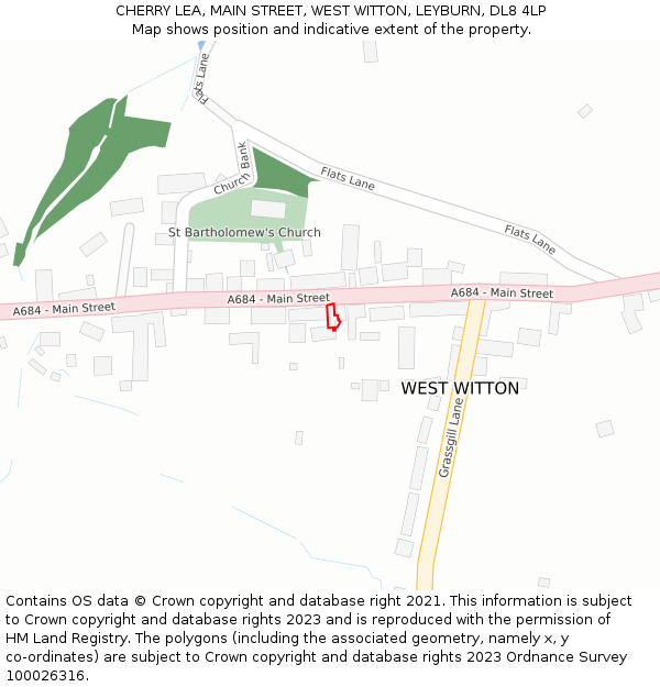 CHERRY LEA, MAIN STREET, WEST WITTON, LEYBURN, DL8 4LP: Location map and indicative extent of plot