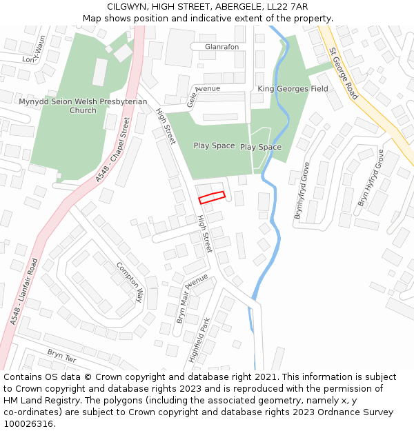 CILGWYN, HIGH STREET, ABERGELE, LL22 7AR: Location map and indicative extent of plot