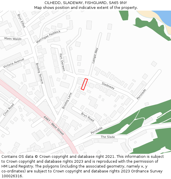 CILHEDD, SLADEWAY, FISHGUARD, SA65 9NY: Location map and indicative extent of plot