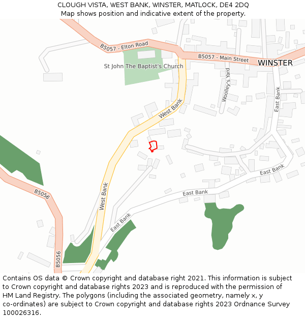 CLOUGH VISTA, WEST BANK, WINSTER, MATLOCK, DE4 2DQ: Location map and indicative extent of plot
