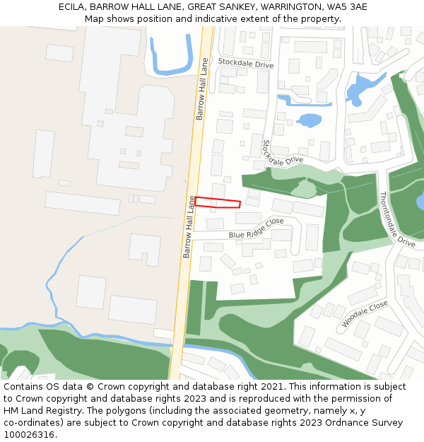 ECILA, BARROW HALL LANE, GREAT SANKEY, WARRINGTON, WA5 3AE: Location map and indicative extent of plot