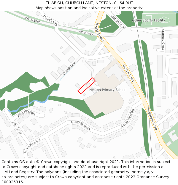 EL ARISH, CHURCH LANE, NESTON, CH64 9UT: Location map and indicative extent of plot