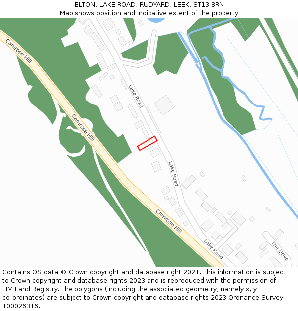 ELTON, LAKE ROAD, RUDYARD, LEEK, ST13 8RN: Location map and indicative extent of plot