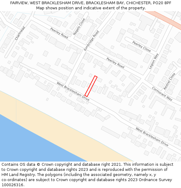 FAIRVIEW, WEST BRACKLESHAM DRIVE, BRACKLESHAM BAY, CHICHESTER, PO20 8PF: Location map and indicative extent of plot