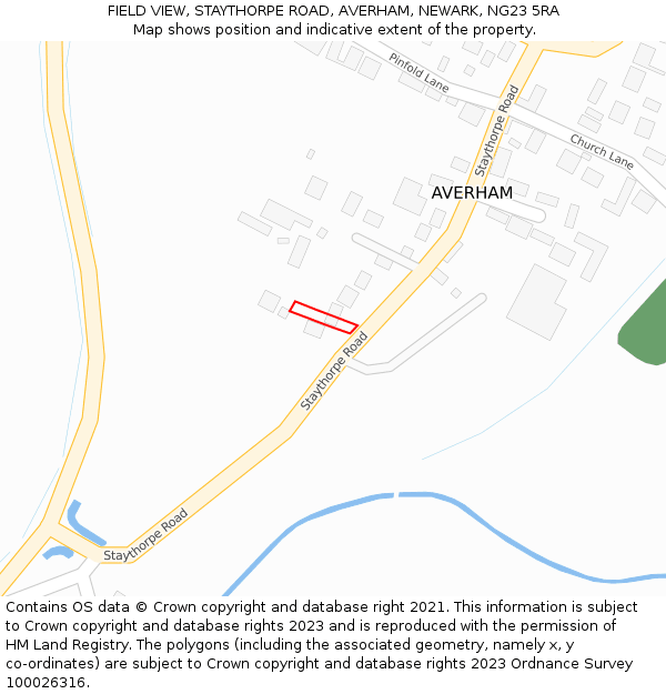 FIELD VIEW, STAYTHORPE ROAD, AVERHAM, NEWARK, NG23 5RA: Location map and indicative extent of plot