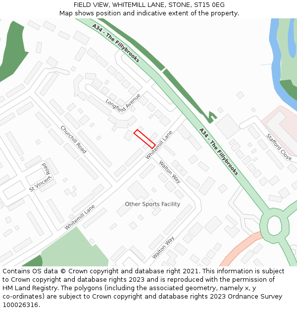 FIELD VIEW, WHITEMILL LANE, STONE, ST15 0EG: Location map and indicative extent of plot