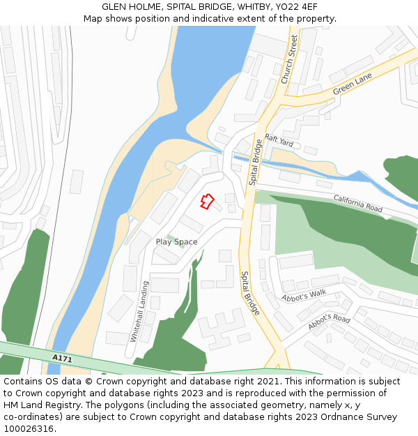 GLEN HOLME, SPITAL BRIDGE, WHITBY, YO22 4EF: Location map and indicative extent of plot