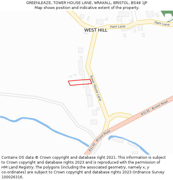 GREENLEAZE, TOWER HOUSE LANE, WRAXALL, BRISTOL, BS48 1JP: Location map and indicative extent of plot